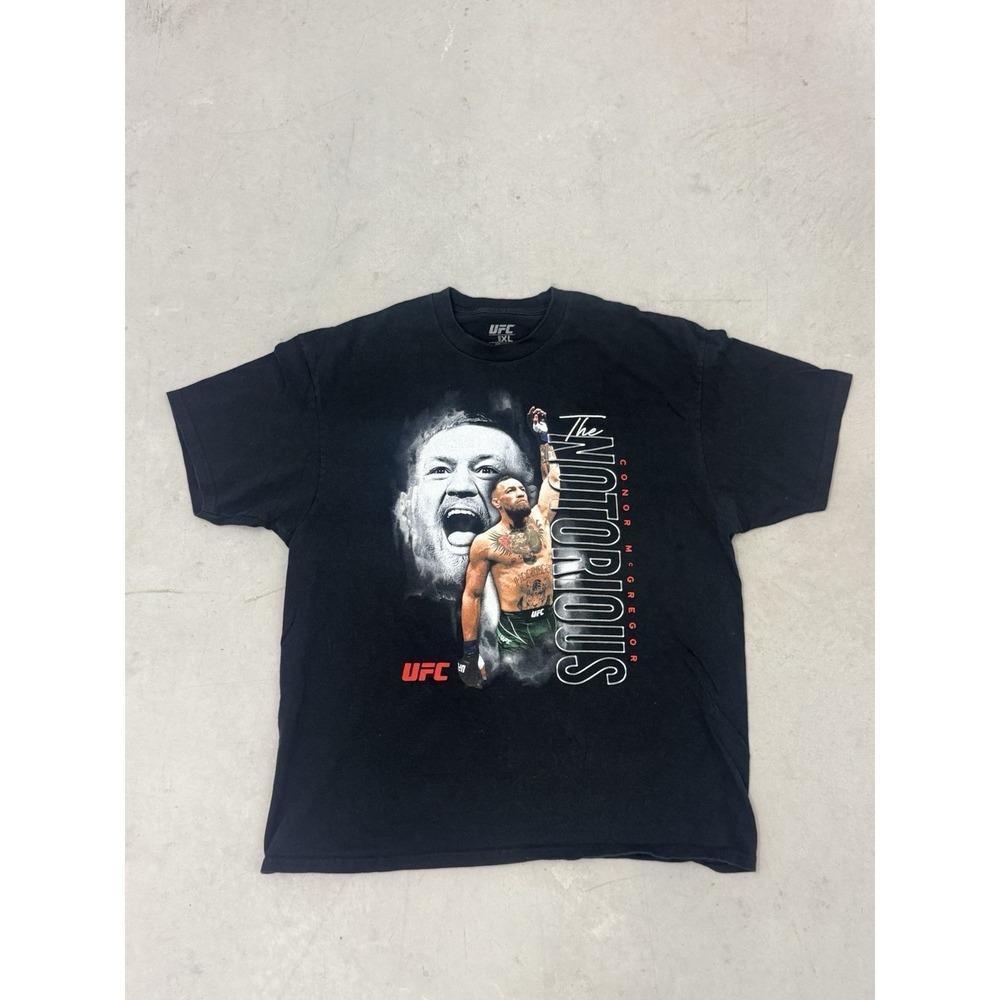 UFC Conor McGregor Shirt Mens XL The Notorious MMA Graphic Tee Black Training